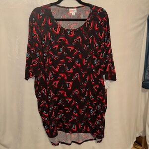 NWT XL LULAROE IRMA BLACK AND RED